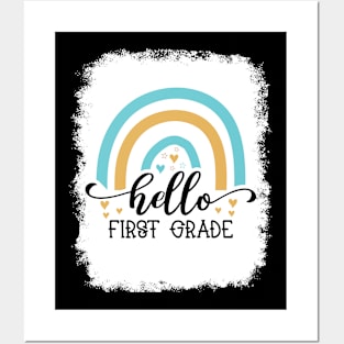 Hello 1st Grade Back To School First Day Posters and Art